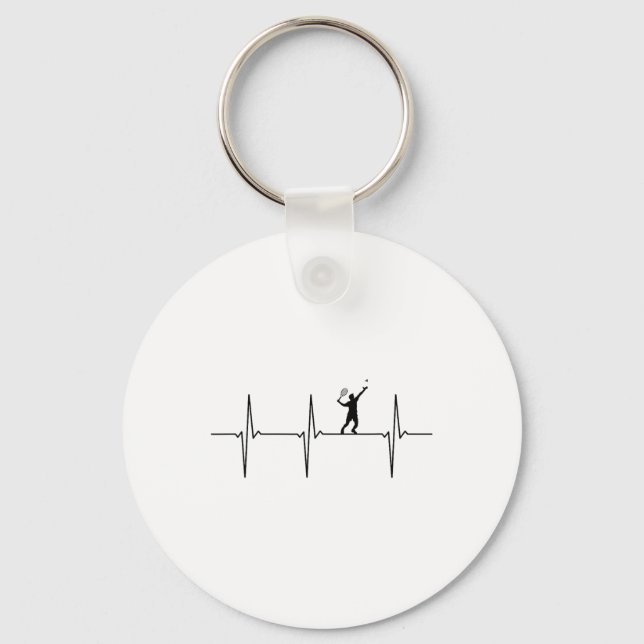 Badminton Ecg Heartbeat Shuttle Pulse Frequency 1  Key Ring (Front)