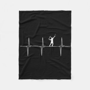 Badminton Ecg Heartbeat Shuttle Pulse Frequency Fleece Blanket