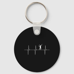 Badminton Ecg Heartbeat Shuttle Pulse Frequency Key Ring