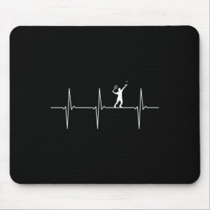 Badminton Ecg Heartbeat Shuttle Pulse Frequency  Mouse Pad