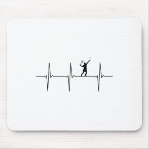 Badminton Ecg Heartbeat Shuttle Pulse Frequency Mouse Pad