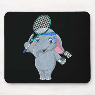 Badminton Elephant Mouse Pad