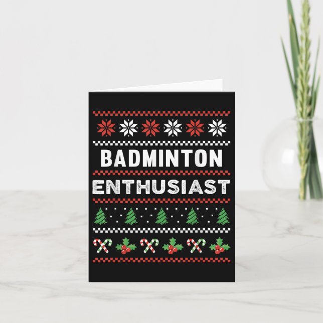 Badminton Enthusiast Pyjamas Sweaters Gift  Card (Front)