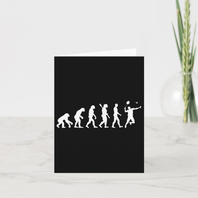 Badminton Evolution Jersey Tee Funny Rackets Ball  Card (Front)