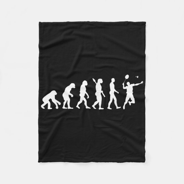 Badminton Evolution Jersey Tee Funny Rackets Ball  Fleece Blanket (Front)