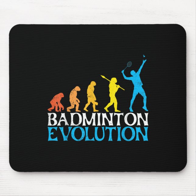Badminton Evolution Monkey Badminton Player Badmin Mouse Pad (Front)