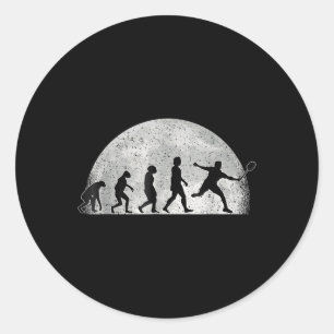 Badminton Evolution - Moon Badminton Player  Classic Round Sticker