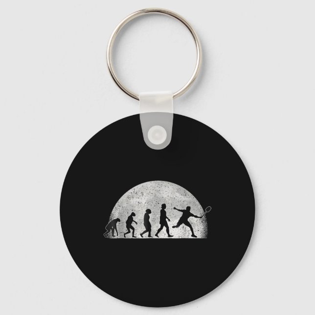 Badminton Evolution - Moon Badminton Player  Key Ring (Front)