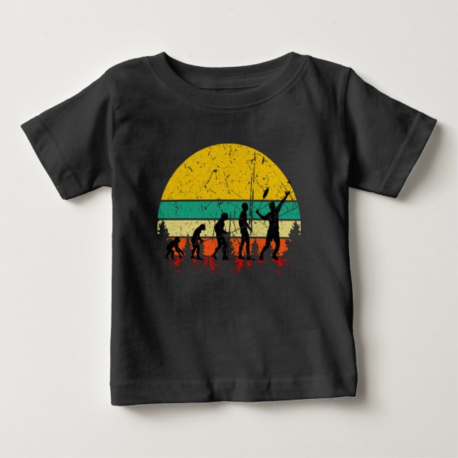 Badminton Evolution Retro Badminton Player Baby T-Shirt (Front)