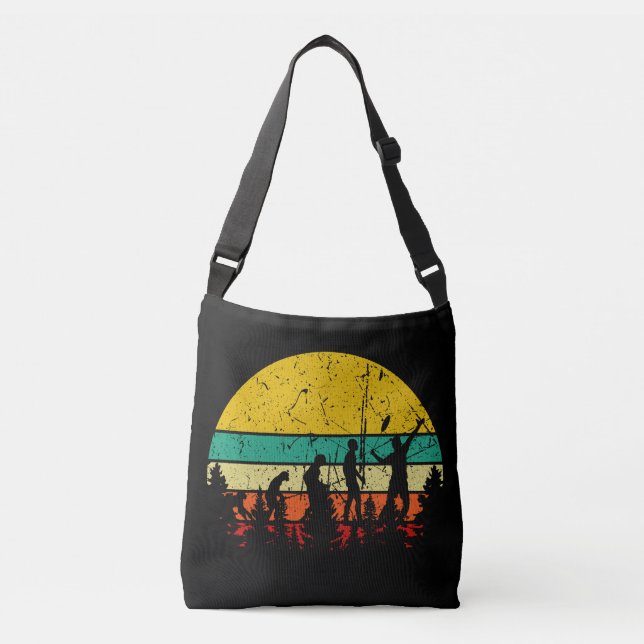 Badminton Evolution Retro Badminton Player Crossbody Bag (Front)