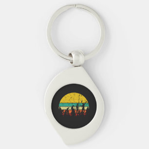 Badminton Evolution Retro Badminton Player Key Ring