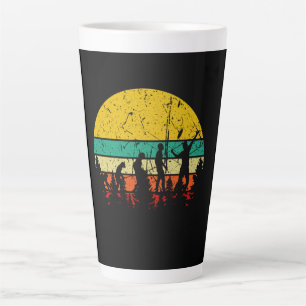 Badminton Evolution Retro Badminton Player Latte Mug