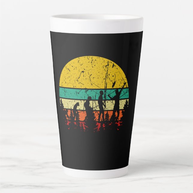 Badminton Evolution Retro Badminton Player Latte Mug (Front)