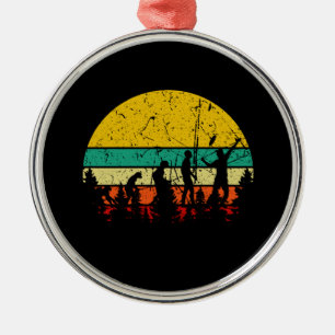 Badminton Evolution Retro Badminton Player Metal Ornament