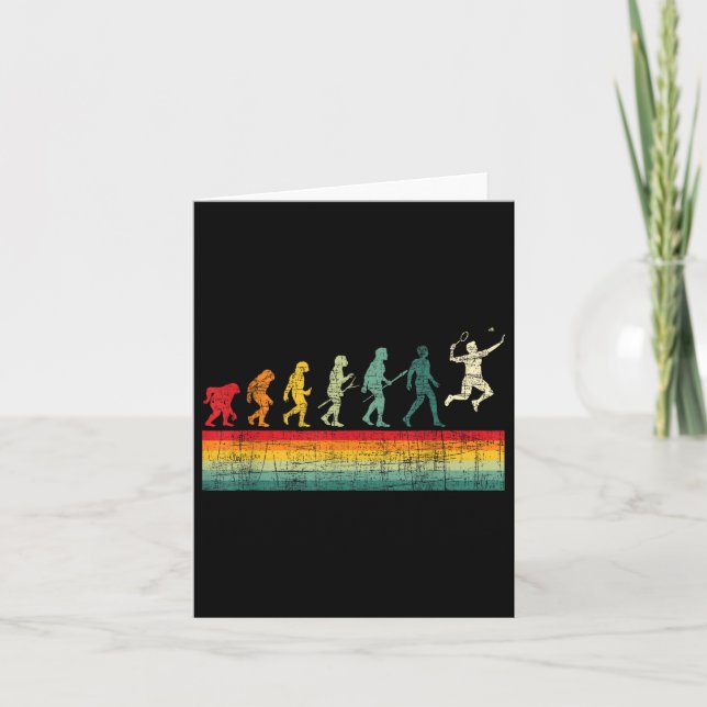 Badminton Evolution - Retro Sports Lover Shuttle  Card (Front)