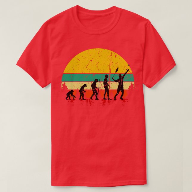 Badminton Evolution Retro T-Shirt (Design Front)