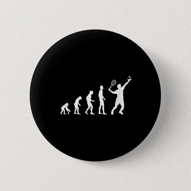 Badminton Evolution Shuttle Funny  6 Cm Round Badge (Front)