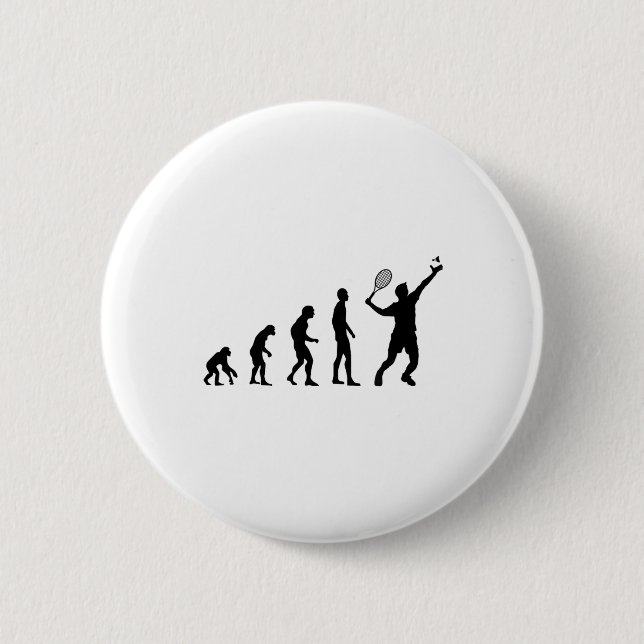 Badminton Evolution Shuttle Funny  6 Cm Round Badge (Front)