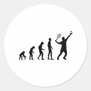Badminton Evolution Shuttle Funny  Classic Round Sticker