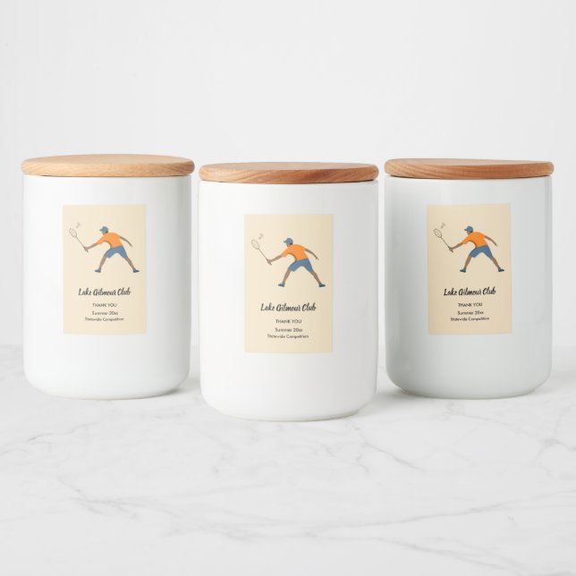 Badminton Food Label (Bottles)
