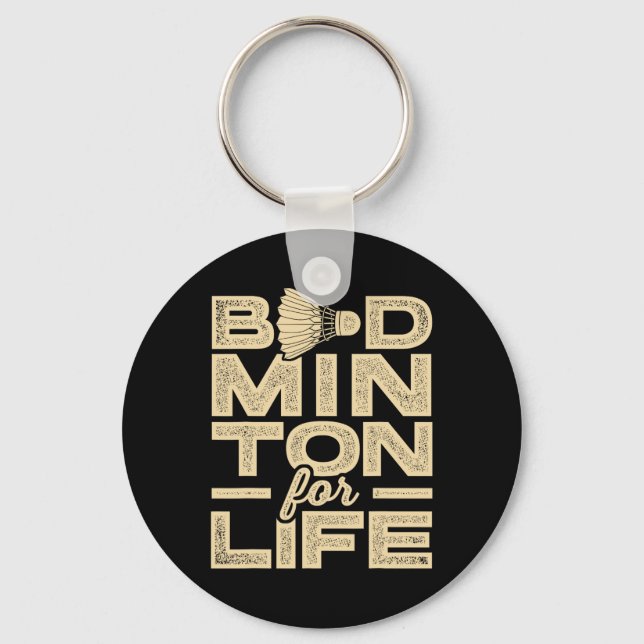 Badminton For Life Badminton Player Shuttle Cross  Key Ring (Front)