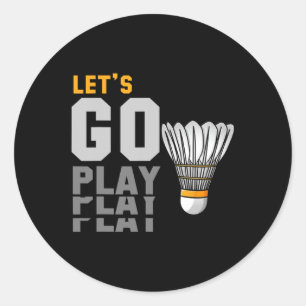 Badminton For Mens Classic Round Sticker