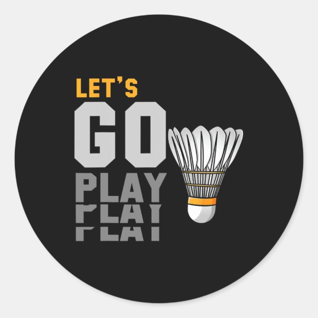 Badminton For Mens  Classic Round Sticker (Front)