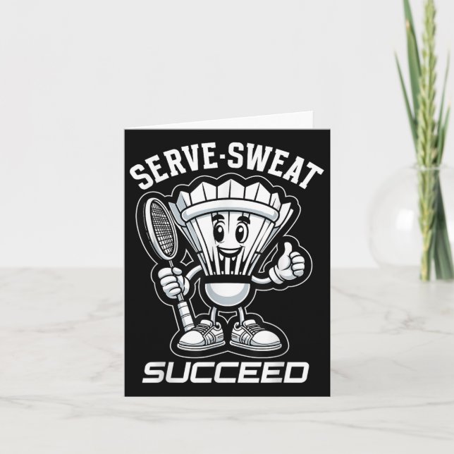 Badminton Forever Cartoon Shuttle And Racket Graph Card (Front)