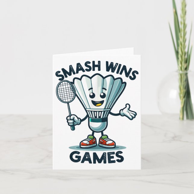 Badminton Forever Cartoon Shuttle And Racket Graph Card (Front)