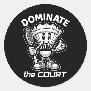 Badminton Forever Cartoon Shuttle And Racket Graph Classic Round Sticker