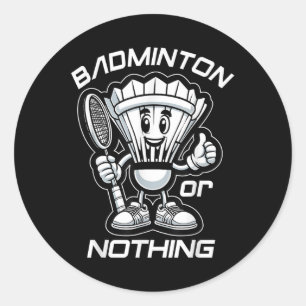Badminton Forever Cartoon Shuttle And Racket Graph Classic Round Sticker