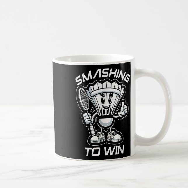 Badminton Forever Cartoon Shuttle And Racket Graph Coffee Mug (Right)