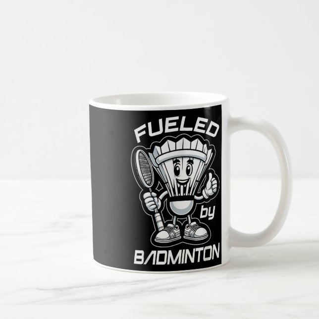 Badminton Forever Cartoon Shuttle And Racket Graph Coffee Mug (Right)