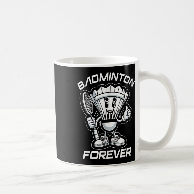 Badminton Forever Cartoon Shuttle And Racket Graph Coffee Mug (Right)