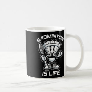 Badminton Forever Cartoon Shuttle And Racket Graph Coffee Mug