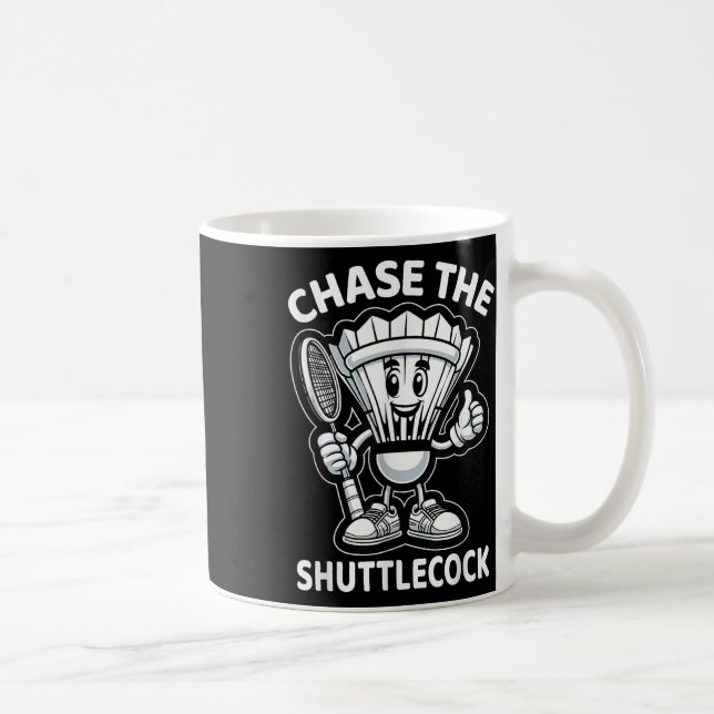 Badminton Forever Cartoon Shuttle And Racket Graph Coffee Mug (Right)