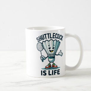 Badminton Forever Cartoon Shuttle And Racket Graph Coffee Mug