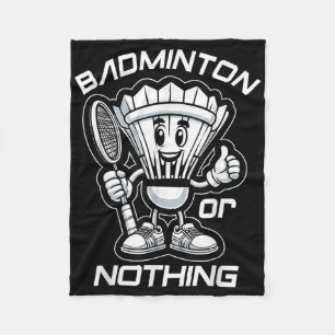 Badminton Forever Cartoon Shuttle And Racket Graph Fleece Blanket