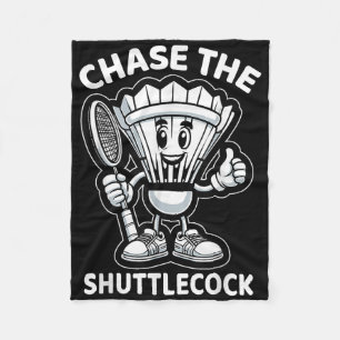 Badminton Forever Cartoon Shuttle And Racket Graph Fleece Blanket