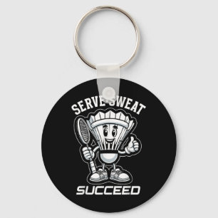 Badminton Forever Cartoon Shuttle And Racket Graph Key Ring