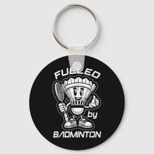 Badminton Forever Cartoon Shuttle And Racket Graph Key Ring