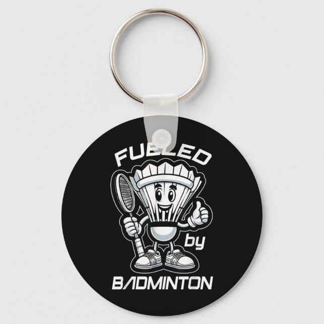 Badminton Forever Cartoon Shuttle And Racket Graph Key Ring (Front)