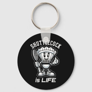 Badminton Forever Cartoon Shuttle And Racket Graph Key Ring