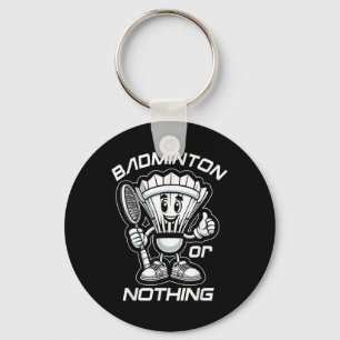 Badminton Forever Cartoon Shuttle And Racket Graph Key Ring