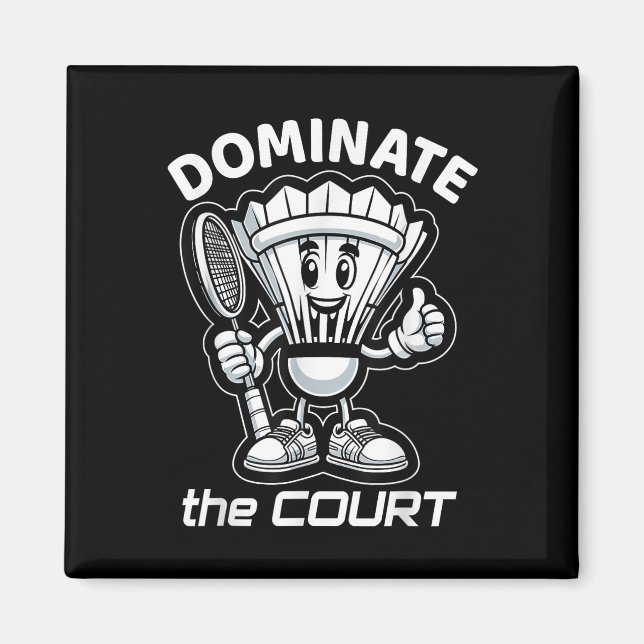 Badminton Forever Cartoon Shuttle And Racket Graph Magnet (Front)