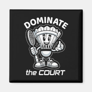 Badminton Forever Cartoon Shuttle And Racket Graph Magnet