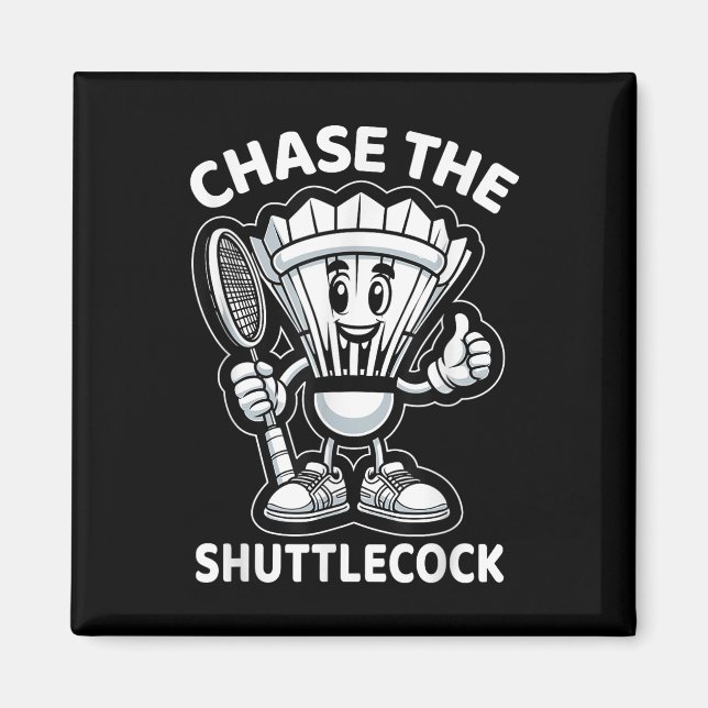 Badminton Forever Cartoon Shuttle And Racket Graph Magnet (Front)
