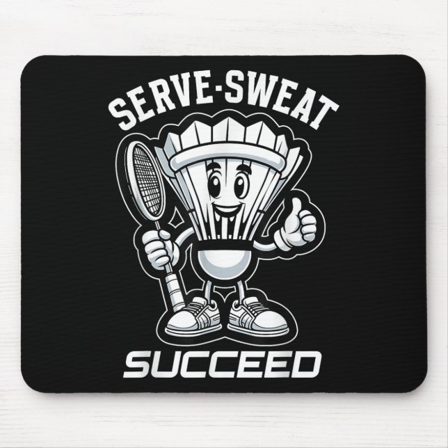 Badminton Forever Cartoon Shuttle And Racket Graph Mouse Pad (Front)