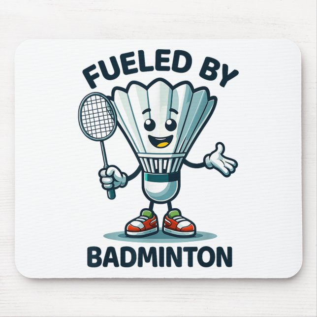 Badminton Forever Cartoon Shuttle And Racket Graph Mouse Pad (Front)
