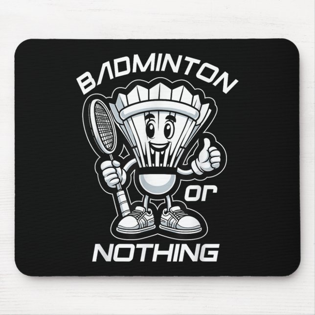 Badminton Forever Cartoon Shuttle And Racket Graph Mouse Pad (Front)